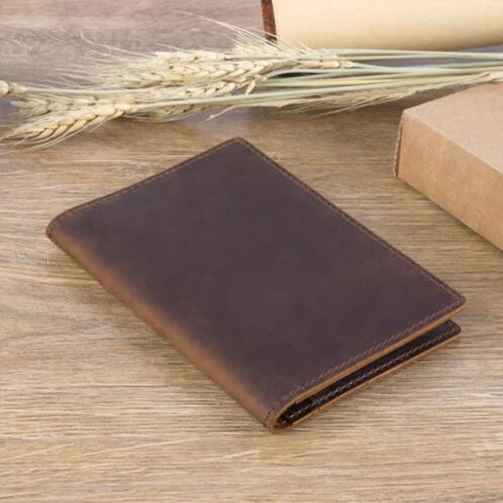 Travel Accessories Wallet - مجنون الحصان الجلود حالة جواز الرجعية